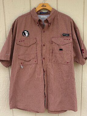 Columbia PFG Super Bonehead Shirt Mens 2XL Garnet Gold Florida State Vented
